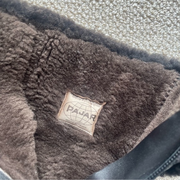 Pajar Shearling Leather with Sherpa Black Brown Winter Boots Heels Size 38 / 7.5 - Picture 7 of 9